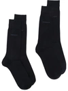Hugo Boss Logo-print Socks In Blue