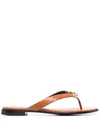 Givenchy G Chain Flat Sandals In Braun
