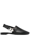 Givenchy Chain-embellished Leather Slingback Flats In Schwarz