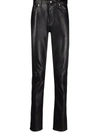 Zadig & Voltaire Straight Leg John Leather Pants In Schwarz