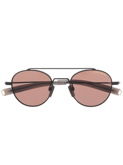 Dita Eyewear Round Aviator Sunglasses In Black