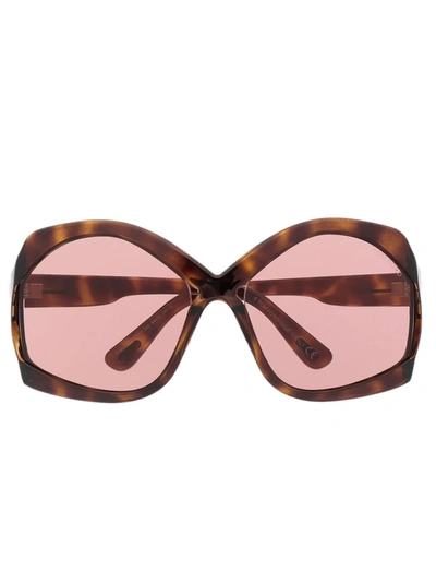 Tom Ford Oversize-frame Sunglasses In Braun