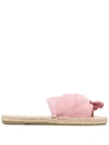 Manebi Twist-front Suede Espadrilles In Pink