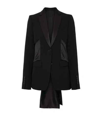 Burberry Sash Detail Tuxedo Jacket In Black