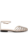 Alevì Rebecca Crystal-embellished Sandals In Metallic