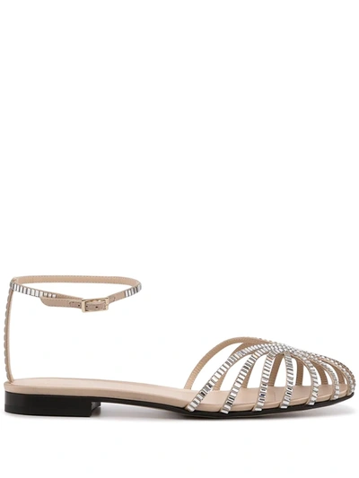 Alevì Rebecca Crystal-embellished Sandals In Neutral