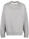 Nike Logo-embroidered Crew-neck Sweatshirt In Phantom/white