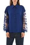 GIVENCHY GIVENCHY WOMEN'S BLUE SILK BLOUSE,BW60LC12EH487 38
