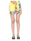 Msgm Printed Shorts In Yellow