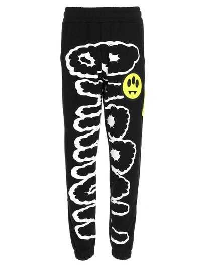 Barrow Cloud Logo Printed Joggers In Black,white,yellow