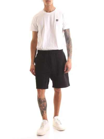 Dsquared2 Mens Black Shiny Black Icon Shine Brand-print Cotton-jersey Shorts 34