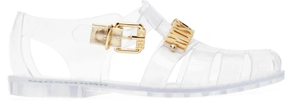 Moschino Transparent Jelly Sandals In Fuchsia