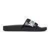 Moschino Men's Rubber Slides With Logo Branding In 000 Nero