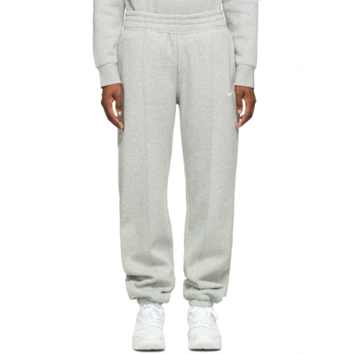 Nike Grey Fleece Sportswear Trend Lounge Pants In Dark Grey Heather/ White