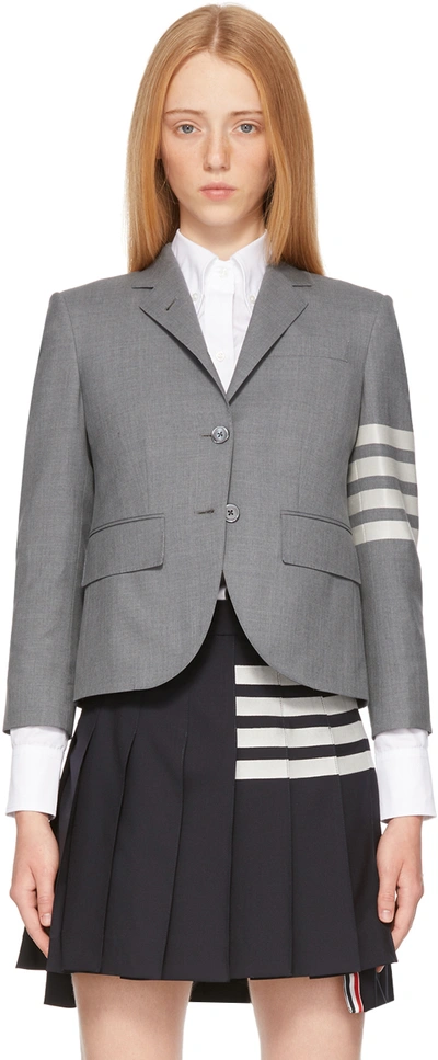 Thom Browne Stripe High Armhole Wool Sport Coat In Grey