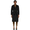 Max Mara Madame Double Breasted Wool Long Coat In Black