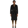 Max Mara Madame Double Breast Wool Blend Coat In 003 Black