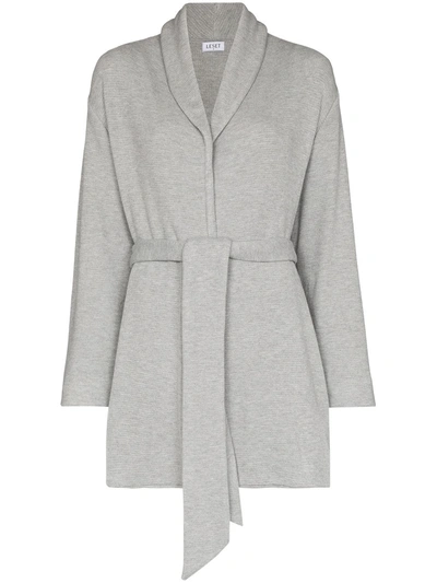 Leset Willow Waffle Knit Dressing Gown In Grau