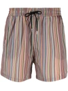 Paul Smith Signature Stripe Swim Shorts In Grün
