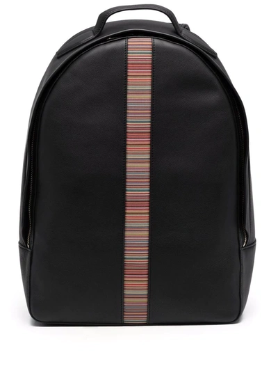 Paul Smith Signature-stripe Backpack In Schwarz