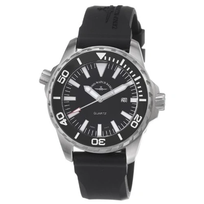 Zeno Divers Black Dial Black Rubber Strap Mens Watch 6603-515q-a1 In Black,silver Tone