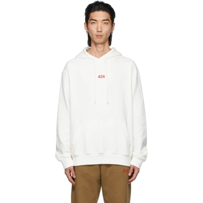 424 Cotton Hoodie W/ Embroidered Logo In White