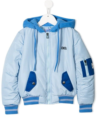 Bandy Button Kids' Padded Bomber Jacket In Blue