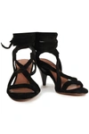 Ba&sh Buckled Studded Suede Sandals In Black