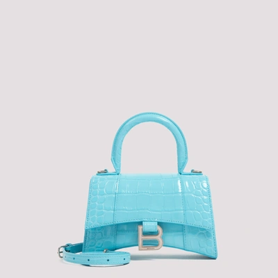 Balenciaga Hourglass Xs Top Handle Bag In Blue