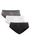 Cdlp Pack Of Three Lyocell-blend Briefs In Black,grey,white