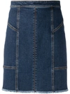 Alexander Mcqueen Panelled Denim Mini Skirt In Blue