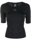 Adidas By Stella Mccartney Truepurpose Perforated Recycled Stretch T-shirt In Black
