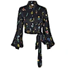 Em & Shi Midnight Botanica Tie-up Blouse In Tie-up