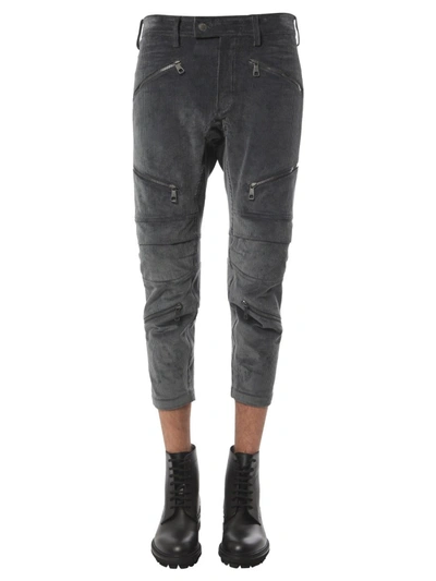 Neil Barrett Zip Detail Cropped Jeans In Grey