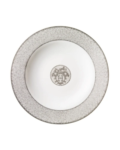 Pre-owned Herm S Mosaique Au 24 Platinum Medium Platter