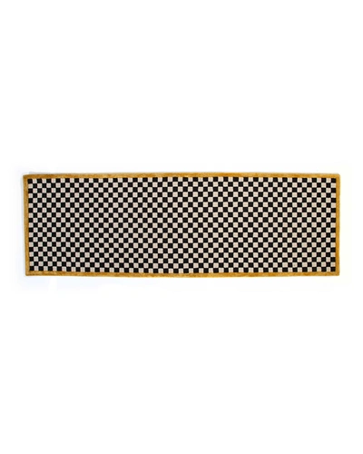 Mackenzie-childs Gold Check It Out Runner, 2'6" X 8'