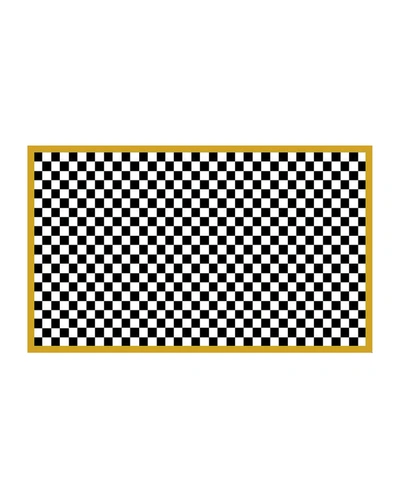 Mackenzie-childs Check It Out Gold Rug, 3' X 5'