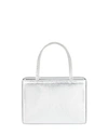 Amina Muaddi Amini Gilda Crystal-embellished Patent Leather Box Bag In Silver