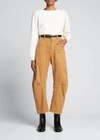 Nili Lotan Shon Mid-rise Cropped Pants In Fawn