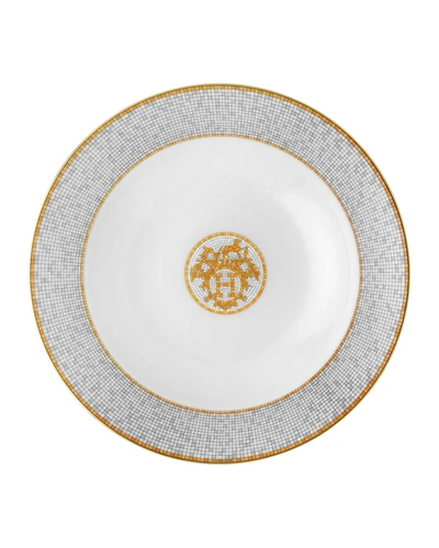 Pre-owned Herm S Mosaique Au 24 Platinum Medium Platter
