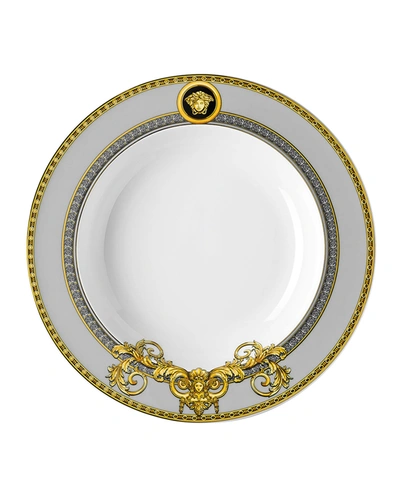 Versace Rosenthal Meets  Prestige Gala Rimmed Soup Bowl In Black/gold