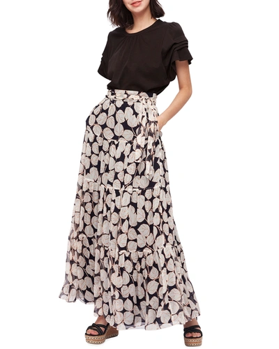 Diane Von Furstenberg Lilian Tiered Maxi Skirt In Leaf Twig ModeSens