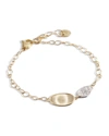Marco Bicego Lunaria 18k Yellow Gold And Diamond Petite Double Leaf Bracelet