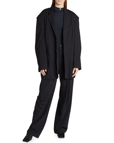 ジャケット Balenciaga Black Jersey Oversize Blazer Balenciaga Oversized Vintage Jersey Blazer Jacket In Noir