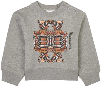 Burberry Babies' Bear-print Long-sleeve Sweatshirt In Grey