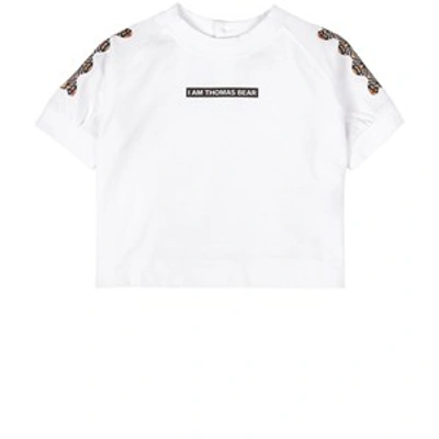 Burberry Babies' Kids Bear Print Slogan T-shirt (6-24 Months) In White