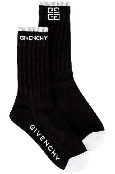 Givenchy 4g Logo针织针织袜 In Nero