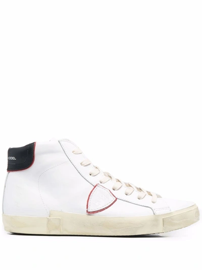 Philippe Model Paris Logo-patch High-top Trainers In Weiss