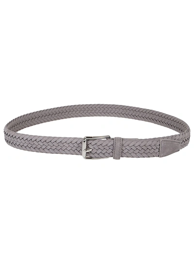 Tod's Braided Buckle Belt In Grey