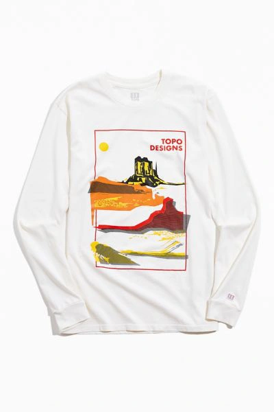 Topo Designs Moab Long Sleeve Tee In Ivory
